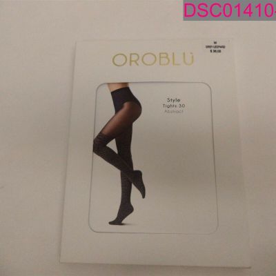 OROBLU Style Tights 30 Abstract Grey Leopard Animal Print Medium
