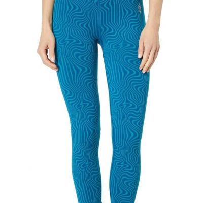 Free People Free Throw Jacquard Yoga Leggings Wave Rider Swirl Blue Size S
