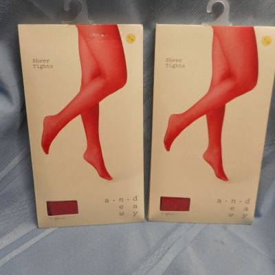 A NEW DAY SHEER TIGHTS AND SIZE S M SM RED VELVET LOT OF 2