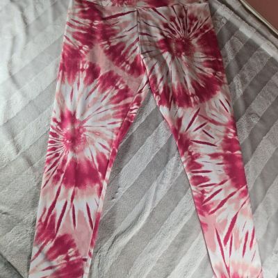 Style & Co Printed Yoga Mid Rise Leggings Tie Dye Bella Pink Size XL NWT