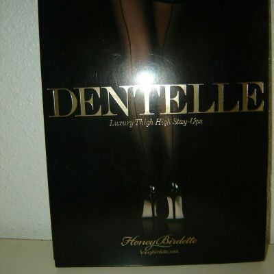 Honey Birdette Dentelle Luxury Thigh High Stay Up Stockings Black Size S NIB
