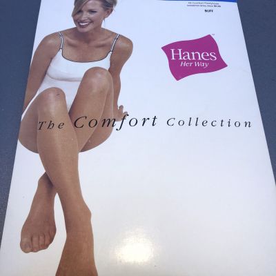 Hanes Her way Control Top Panty Hose  Comfort Collection Buff Sz AB NWT 1990s