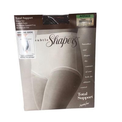 JC Penney Total Support Subtle Shapers Reinforced Toe Average Taupe 41 New