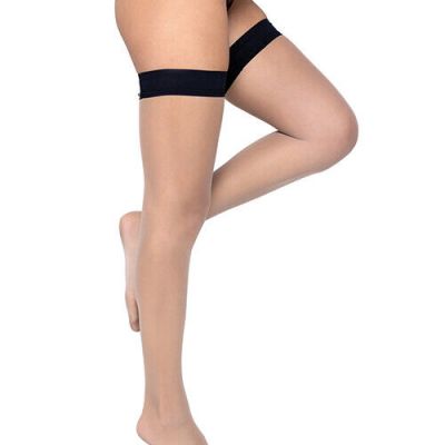 Colored Silicone Stay Up Stockings Black O/s