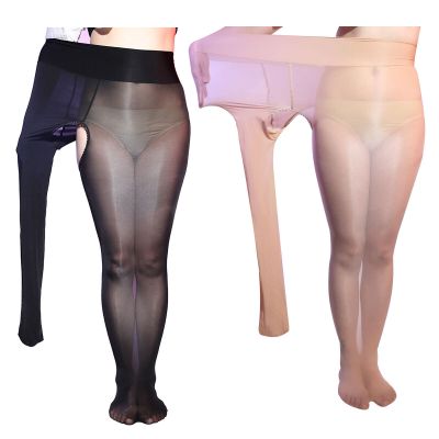 Womens Lingerie Sheer Pantyhose Open Crotch Tights Compression Costume Trousers