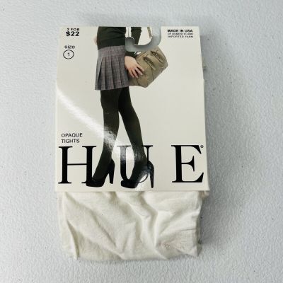 NWT Women's Hue Opaque Tights 1 Pair Pack Size 1 White New