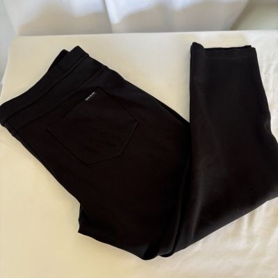 DKNY Jeans Ladies Pull-On Ponte Pants Faux Leather Pockets Black Size XXL