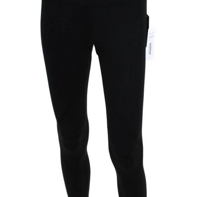 Style Reform Womens High Rise Knit Cropped Athletic Leggings Black Size Large
