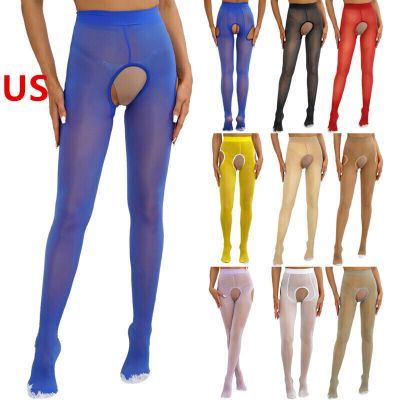 US Sexy Women Pantyhose High Waist Tights Mesh Sheer Stockings Footed Underpants