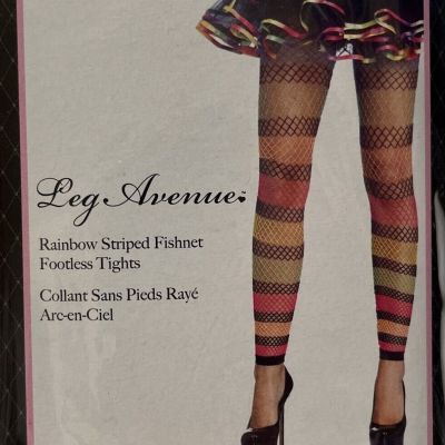 Leg Avenue Rainbow Striped Footless Tights Fishnets Stockings RN 130015