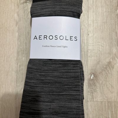 Women's Aerosoles Footless Fleece Lined Tights S/M. TWO PAIRS Black, Gray