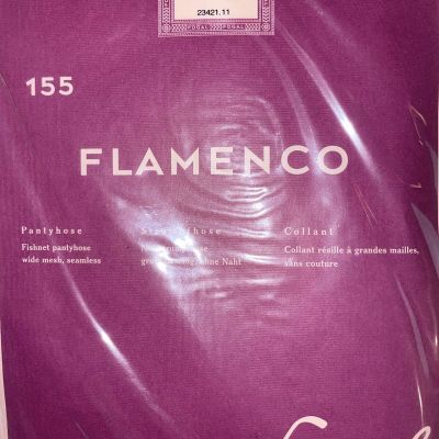 FOGAL 155 Flamenco Seamless Net Pantyhose Color: Blanchiver Size: Large 155 - 08
