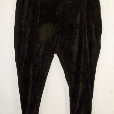 Calvin Klein Black Faux Suede Front Pull On Power Stretch Leggings Size 3X NEW y
