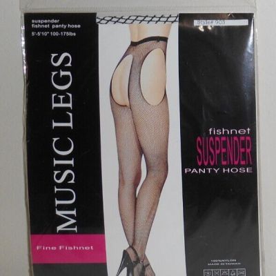 MUSIC LEGS Suspender Fine Fishnet Pantyhose - 5'-5'10