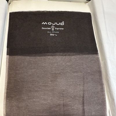 VINTAGE Mojud Hosiery-Seamless-Sheer Grey-Sz9.5L X 2 *NEW