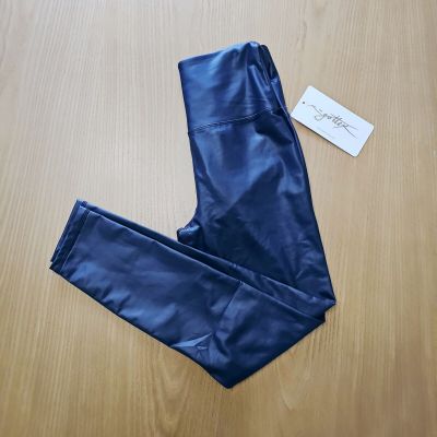 x by gottex leggings Navy Blue Leather Size Small