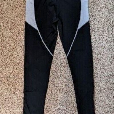 NEW Sexy Full Length Mid Waist Stretch Pant Leggings Sporty Lines BLACK MEDIUM