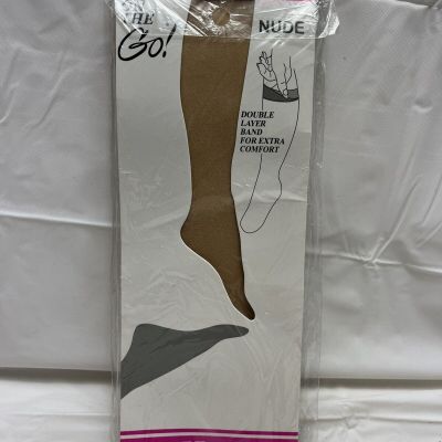 1 Pair NUDE Knee High Pantyhose Nylon Double Layer Band Premium Comfort  One Siz