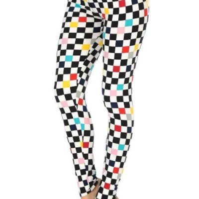 Race Checkered Rainbow Leggings All Sizes
