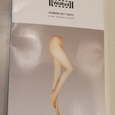 Wolford diamond net tights 14935 port royale, black Large new in box