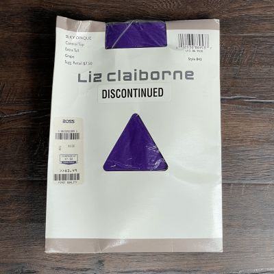 NEW! Vintage Liz Claiborne Opaque Tights Women’s Purple Semi Sheer Extra Tall