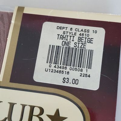 Charter Club - New Old Stock NOS Pale Taupe+Tahiti Beige Pantyhose 4610 One Size
