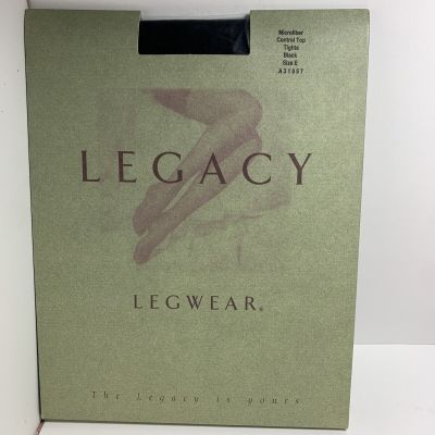Legacy Legwear Microfiber Control Top Tights Size E Black A31857