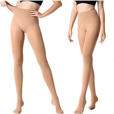 Womens Run Resistant Control Top Panty Hose Opaque Tights High Waist 2 PAIRS NEW