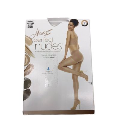 Hanes Perfect Nudes Pantyhose 1/2X Tummy Control Wick Beige Nude-3 PN0001