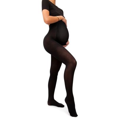 Women Opaque Maternity Tights - Black Size Small Pantyhose for Pregnancy