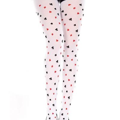 sexy MUSIC LEGS playing CARDS suits QUEEN poker HEARTS pantyhose TIGHTS diamonds