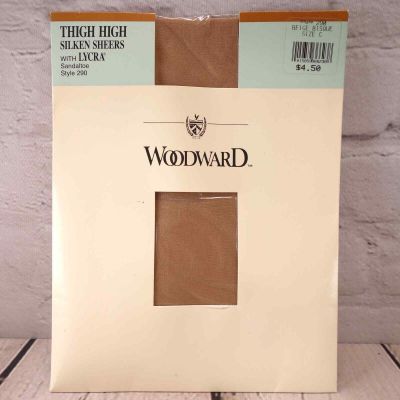Woodward Silken Sheer Size C Beige Bisque 1991 Vintage Thigh High Stockings CD