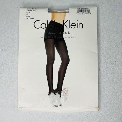 Calvin Klein Sheer Stretch Pantyhose Control Top Buff Size B Style K19 1 Pair