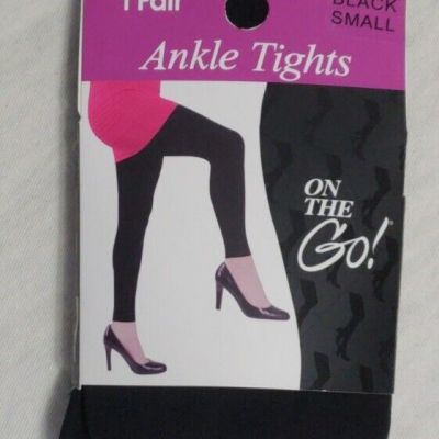 On The Go Black Footless Tights Size Small NWT