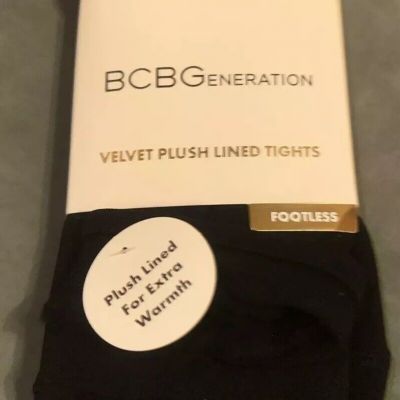 BCBGeneration Velvet Plush fleece lined tights 1 Pair Footless Black Size Md/Lrg