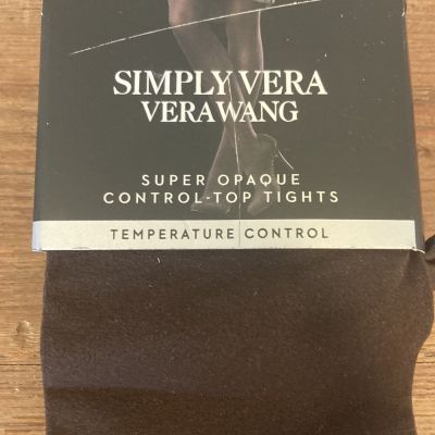 Simply Vera Vera Wang Opaque 90D Control Top Tights Sz 2 Brown