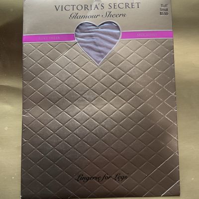 Vtg Victoria Secret Glamour Stockings Sz. Small Buff New