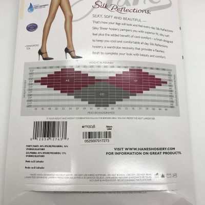 NEW! Hanes Silk Reflections Control Top Pantyhose Size AB  Barely There
