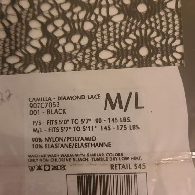 NWT Theory Tights Camilla Opaque Black Size M/L Sealed never Opened