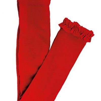 Red Footless Ruffle Tights - 0-6m