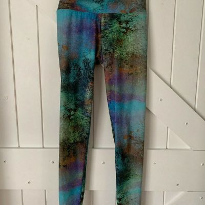 ONZE Athletic Yoga Multicolor Tie Dye Watercolor Style Leggings LN S M