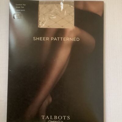 talbots control top sheer patterned pantyhose nude size A