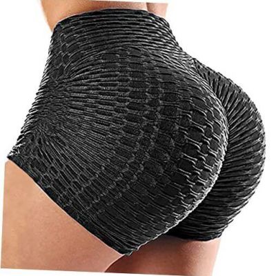 Women Workout Booty Shorts Scrunch Butt Lifting Yoga XX-Large A-black Texture