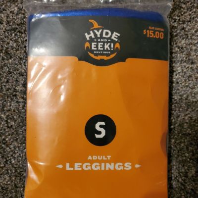 HYDE & EEK BOUTIQUE Adult Women's Blue Shiny Leggings LARGE