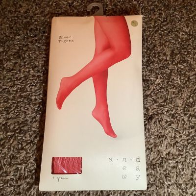 A New Day sheer tights, color red velvet, size: M/L