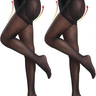 Women's Control Top Pantyhose Sheer Tights Tummy Control Support Stockings 40 De