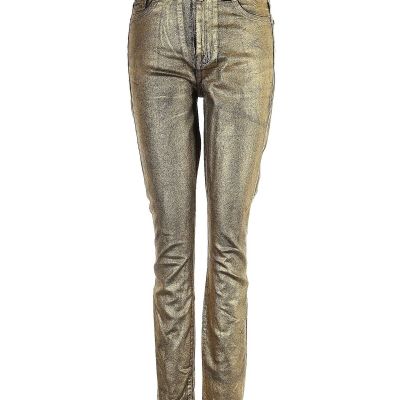 7 For All Mankind Women Gold Jeggings 28W