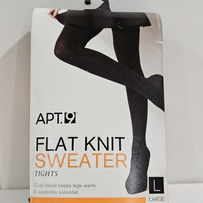 Apt. 9 ~ Flat Knit Black Sweater Tights ~ Women's ~ Size Large  ~ New in Package