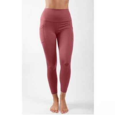 Blush Pink High Waist Side Pocket Capri Athletic Exercise Leggings S Yogalicious