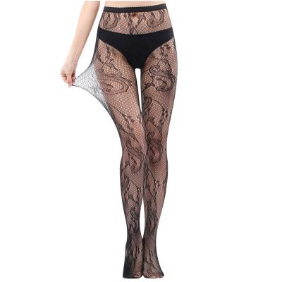 Patterned Tights for Women Black Fishnet Stockings Lace Design Pantyhose Thigh H